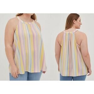 Torrid Pastel Stripe Gaze Goddess Cami Blouse New Plus Size 1X